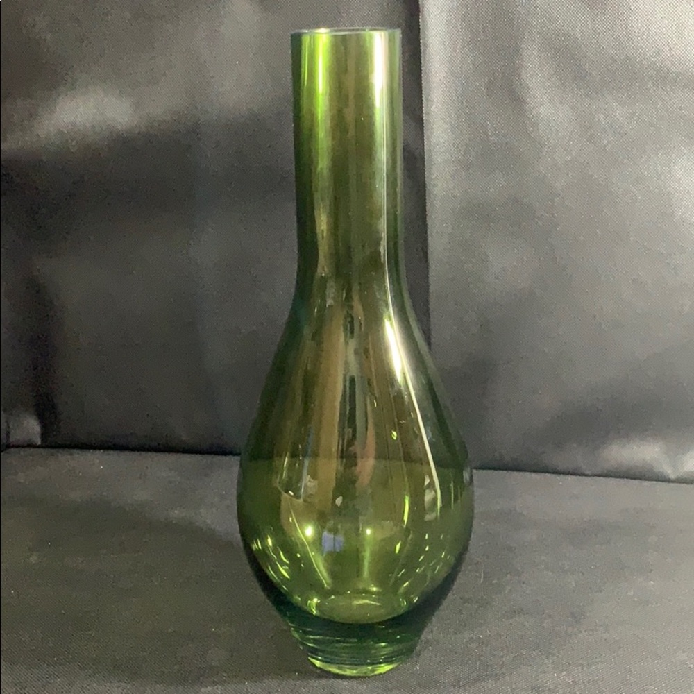 Green glass vase